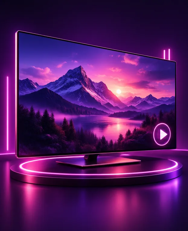 Pantalla de alta calidad con paisaje cinematográfico