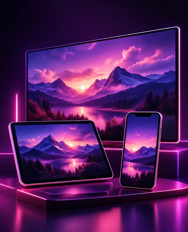 Televisor, tableta y móvil mostrando contenido compatible